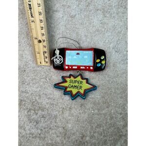 Handheld Video Game Console Ornament with Super Gamer Charm